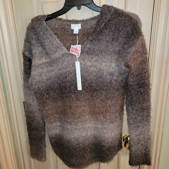 NWT Caslon Misses sz S Fall Sweater Brown Taupe Cozy Nordstrom - Picture 5 of 7